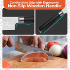 Gidli 8 Inch Chef Knife with Knife Sharpener Carbon Stainless Steel, Ultra Sharp, Ergonomic Wooden Handle, Gift Box – Kitchen Blade Set