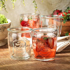 Glaver's Glass Tumblers Premium Drinking Glasses set Of 4 Genuine Artisan-Made Vintage Italian Style-Elegant 13 Oz Clear Tumbler Glassware Set For Cold, Refreshing Drinks, Beverages, Cocktails