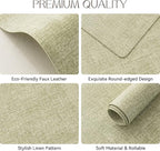 Romanstile Vinyl Placemats Set of 12-12 X 18 Inch - Heat Resistant Place Mats 100% Waterproof Oilproof Wipeable Reversible Faux Leather Table Mats for Kitchen/Dining/Party/Outdoor, Grass Green