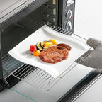 MALACASA Ivory White Dinnerware Set, 12 Pieces - Porcelain Dinner Plates, Dessert Plates and Bowls, Square Flora Pattern