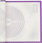 36 * 24 inches Purple, Non-Slip Silicone Baking Sheets - Baking Mat with 0.7mm Thickness - Non-Stick Pastry & Cookie Mat for Kitchen Counter for Rolling Out Dough with Measurements.