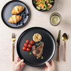 AmorArc Ceramic Dinnerware Sets, Wavy Rim Stoneware Plates and Bowls Sets, Highly Chip and Crack Resistant | Dishwasher & Microwave & Oven Safe Dishes set, Service for 6 (18pc)