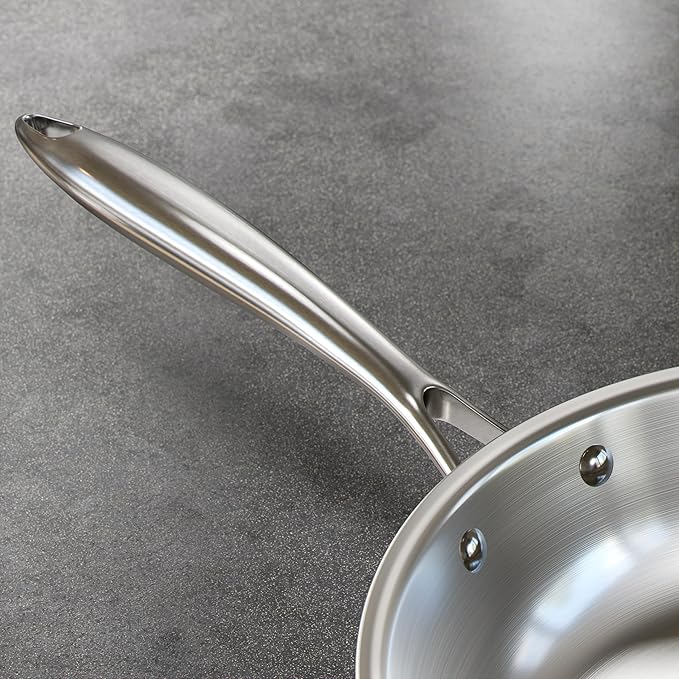 Verel Stainless Steel Frying Pan - 10 Inch Fry Skillet Stainless Steel Pan, Dishwasher and Oven Safe Cookware