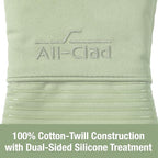 Extra Long Silicone Oven Mitts Heat Resistant 500 Degrees, 1 Pack, 14"x7" Fennel, All-Clad Kitchen Textiles