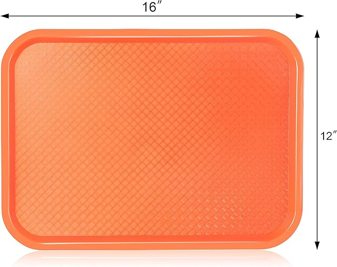 New Star Foodservice Fast Food Tray, Set of 12 (Orange, 12 by 16-Inch)