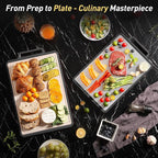 Titanium Cutting Boards for Kitchen Chopping Board with Handle Large Big Small Kitchen Meat Butcher Block Double Sided Pure Titanium and Wheat Straw PP Not Wood Bamboo Plastic Teak Grey/Beige