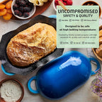 LoafNest: Incredibly Easy Artisan Bread Kit. Cast Iron Dutch Oven [Compact 2 qt size] and Perforated Non-Stick Silicone Liner.