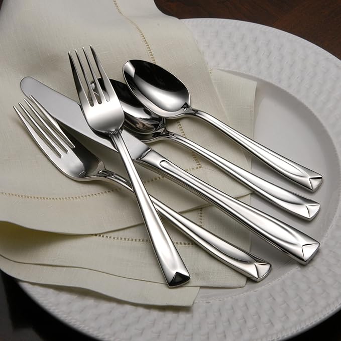 Oneida T837045A Lincoln 45-Piece Flatware Set, Service for 8 Silver