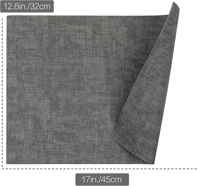 SUEH DESIGN Faux Leather Placemats Set of 6, Wipeable Place Mats Heat Resistant Table Mats Waterproof Dining Table Placemats for Indoor Outdoor Kitchen Dining Table