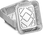 MontoPack Aluminum Foil Pans Half Size Roasting Chafing Pan | Bulk 10 Pack of 9x13 Tins for Cooking, Baking & Catering | Heavy Duty Disposable Cookware Steam Table Trays for Buffet & Food Prepping