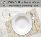 Ruvanti Placemats 100% Cotton 13 x 19 Inch, Dining Table Placemats Set of 6, Modern Place Mats for Dining Table Decor, Kitchen and Table Linens, Coffee Mat for Christmas Dinners - Luminous