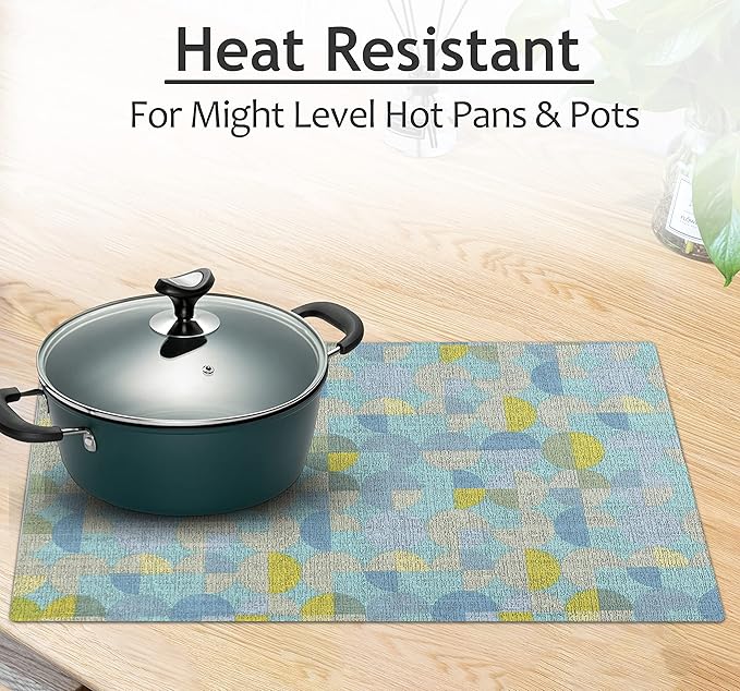 Ruvanti Placemats 100% Cotton 13x19 Inch, Dining Table Placemats Set of 6, Modern Place Mats for Dining Table Decor, Kitchen & Table Linens, Coffee Mat for Christmas Dinners - Quarterly