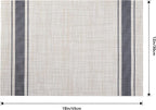 Leetaltree Khaki-Blue Placemats, Heat Resistant Non-Slip Place mats for Dining Table, Washable Durable PVC Vinyl Woven Table Mats (Set of 12)