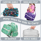 Bentgo Kids Lunch Bag - Double-Insulated, Reusable Lunch Bag for Kids 3+ with Adjustable Strap; Holds Lunch Box/Water Bottle/Snacks; Easy-Clean, Water-Resistant & Pockets (Glitter Edition - Silver)