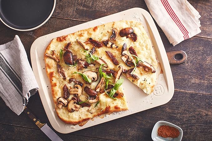 Emile Henry The Maestro 16.9" x 13" Pizza Stone, Crème