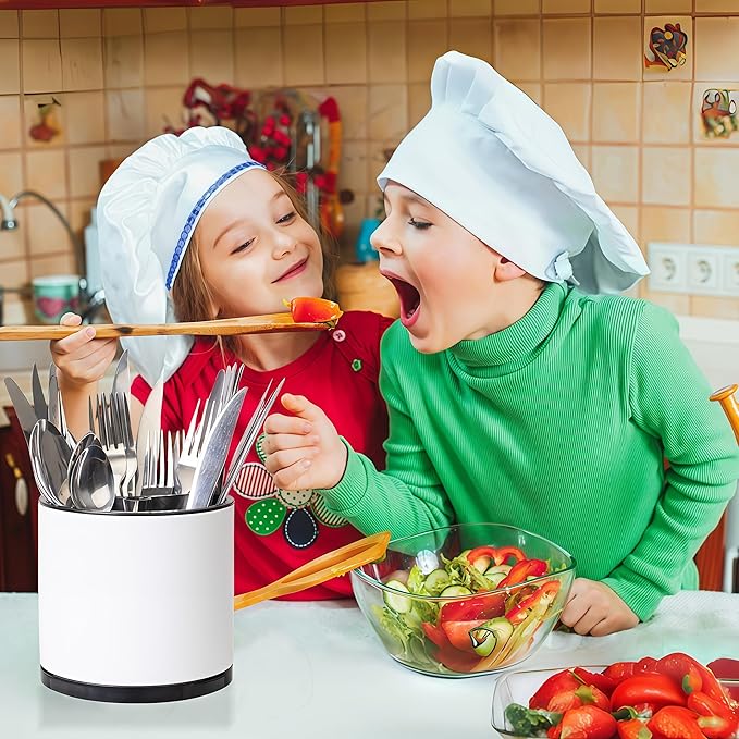 Utensil Holder,Extra Large Utensil Holder for Kitchen Counter, Silverware Organizer, Stainless Steel Storage Cooking Caddy Flatware Spoon Spatula Tool Cutlery Container(2 Set)