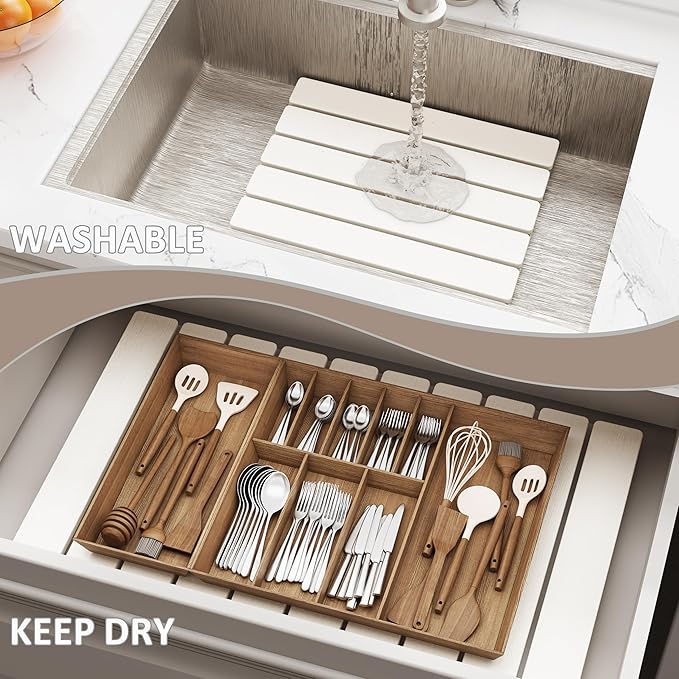 Stone Drying Mat for Kitchen Counter, Collapsible Dish Drying Mat, Large Quick Drying Absorbent Diatomaceous Earth Mats for Kitchen Dish Racks Bottles Cups 24"(L)×16"(W), Fit Most Countertop