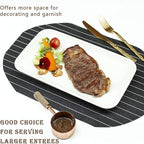 Happy Kit 3 Tier Serving Tray with Serving Tong, Ceramic Rectangular Serving Platters for Cupcake Stand Display, 16/14/12inch Tiered Serving Tray with Collapsible Sturdy Metal Rack for Dessert Server