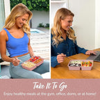 Bentgo 20-Piece Lightweight, Durable, Reusable BPA-Free 3-Compartment Containers - Microwave, Freezer, Dishwasher Safe (Garden Edition - Rosette Glitter)