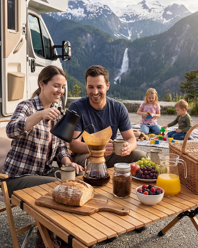 AGOGO Pour Over Coffee Maker Set Glass Coffee Maker with 50pcs Filter Paper -for Home, Office, Camping, Cafes - Easy Clean Coffee Dripper Set (Rag&Brush Included)(10 Cup/34oz)