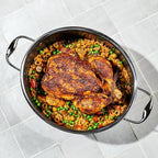 HexClad Hybrid Nonstick 6.5-Quart Oval Dutch Oven with Stainless Steel Lid, Stay-Cool Handles, Dishwasher-Friendly, Oven-Safe Up to 900°F, Induction Ready, Compatible with All Cooktops