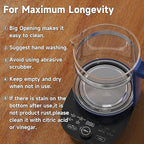 Hot Glass Electric Kettle with Tea Infuser and Temp Control, 1.5L Stainless Steel Maker & 1200W Rapid Boiling, Programmable for Teas & Coffee, Blue