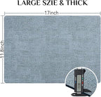 Softalker Vinyl Placemats Set of 8 - Faux Leather Heat Resistant Place Mats, 100% Waterproof Oilproof Wipe Clean Table Mats for Indoor & Outdoor Use, 17’’×12’’, Sky Blue