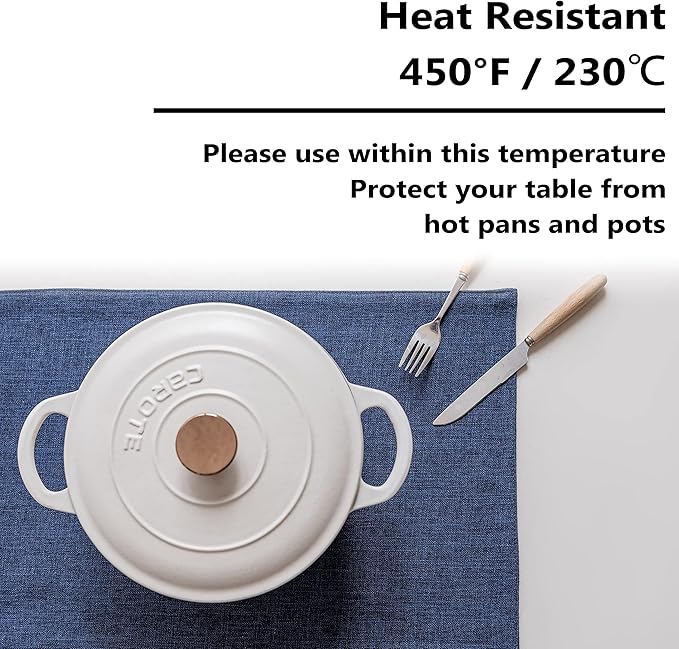 Home Brilliant Placemats Set of 6 Linen Blue Placemats Heat Resistant Dining Table Place Mats Kitchen Table Mats, Indigo