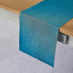Solino Home Linen Table Runner 72 Inches Long - Athena, 100% Pure Linen Chambray Teal Dining Table Runner 14 x 72 Inch for Fall, Autumn - Handcrafted and Machine Washable