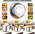 GREATLINK Mesh Strainer and Vegetable Steamer Basket for Instant Pot Accessories 8Qt, Stainless Steel Veggie Strainers and Colanders for Cooking Broccoli, Eggs, Pasta, Quinoa (8 Qt - Steamer Basket)