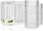 Glaver's Hobnail Drinking Glasses, Set of 4 Clear Vintage Beaded Glass Cups, 15 Oz. Cocktail Drinking Glassware Set, For Water Juice, Smoothies. Home, Dinner, Bar uses.