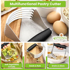 Spring Chef XL Stainless Steel Pastry Cutter Tool for Baking - Heavy Duty Dough Blender - Butter & Dough Cutter Tool with Sharp Blades - Pastry Blender for Easy Mixing - Dishwasher Safe - Black