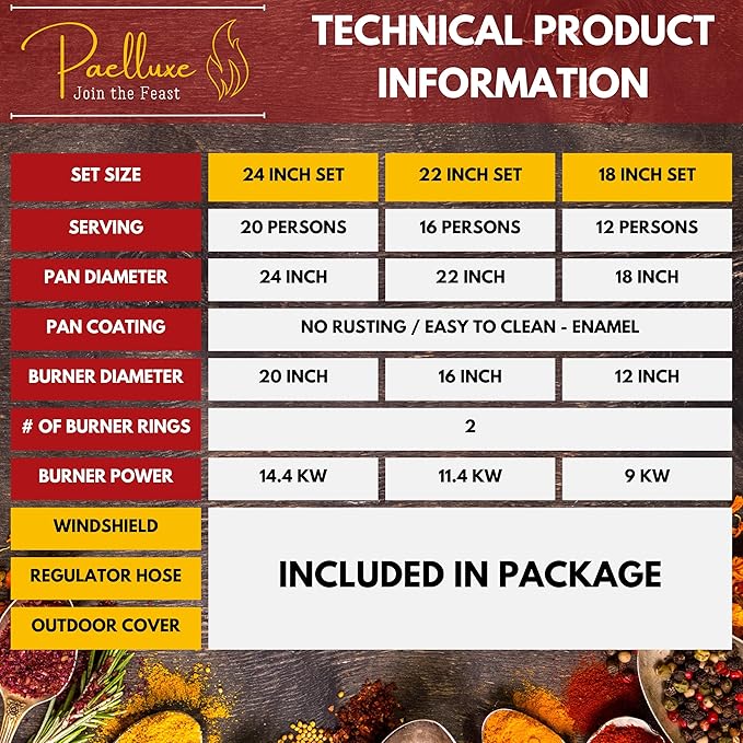 Paella Burner and Stand Set 20 Servings, 24 Inch Paella Pan, Dual Propane Outdoor Stove with Stand & Regulator, Portable Gas Cooker for Camping Crawfish Boil Cooking Outdoor, Paellera Propano