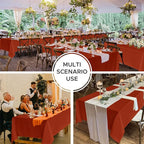 Fitable 8 Pack Rectangle Tablecloths: Stain Resistant Wrinkle Free Circle Table Clothes, Washable Reusable Polyester Table Covers for Wedding Party Birthday Banquet Reception(Rust, 70x120 inch)
