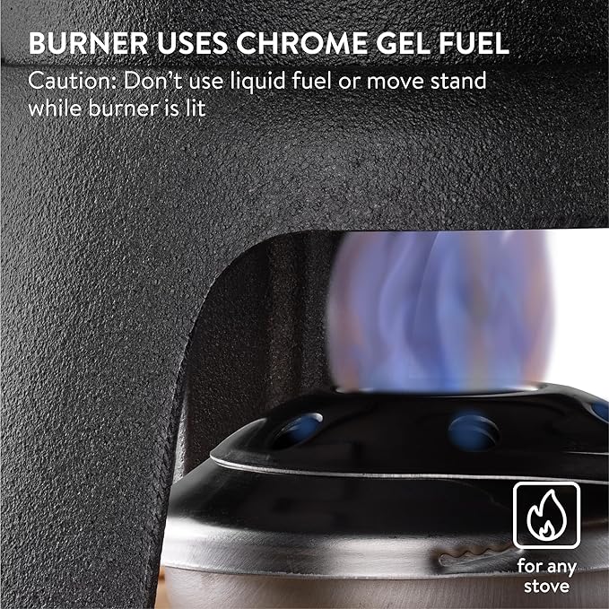 Navaris Cheese Fondue Set for 6 People - 2qt Cast Iron Fondue Sets with 6 Colour Coded Forks for Cheese, Chocolate or Meat - with Removable Splash Guard