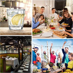 Topsky 10-ounce Plastic Water Tumblers | Set of 4 Transparent Unbreakable Drinking Glasses Clear Acrylic Reusable Juice Wine Cups for Home Picnic Party, Dishwasher Safe, Stackable (Transparent)