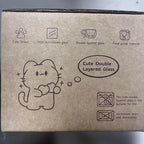 ecooe 4.4 Oz Cute Cat Double Wall Glasses Espresso Cups Set of 2, Demitasse Cups, Espresso Shots Coffee Cups Birthday Christmas Gifts for Women,Men, Mum, Kids, 130 ml (full capacity)