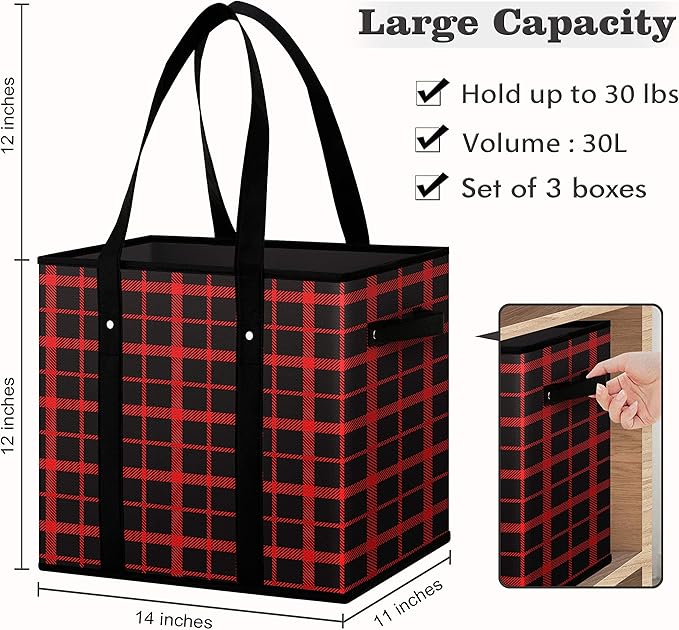 WISELIFE Reusable Grocery Bags 4 Pack,Large Grocery Tote Bag Water Resistant Shopping Bags Foldable Grocery Bag for Clothes,Shoes and Picnic,Red