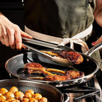 HexClad Hybrid Nonstick 10-Inch Frying Pan, Stay-Cool Handle, Dishwasher-Friendly, Oven-Safe Up to 900°F, Induction Ready, Compatible with All Cooktops