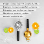 A Bar Above Premium Quality Hand Juicer, for Cocktails, Heavy Duty, Stainless Steel Juicer, Lime, Lemon, and Oranges, Citrus Juicers, for Mixologists and Bars, Fruit Juice Extractor, Gold, 3 Pack