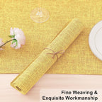 Homaxy Cloths Placemats for Dining Table Set of 8, Heat Resistant Washable Cotton Linen Blend Table Mats, Ideal for Kitchen Party Dining Decoration, 13" x 19", Mustard Yellow