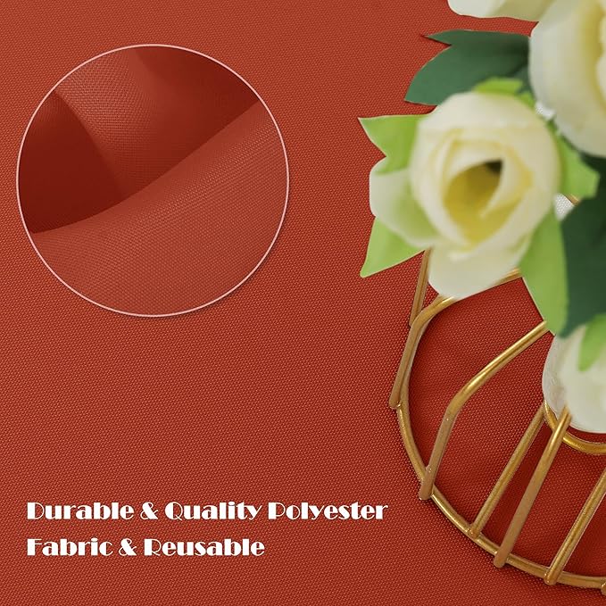 sancua 2 Pack Rust Tablecloth 60 x 102 Inch, Rectangle Thanksgiving Table Cloth for 6 Feet Tables - Stain and Wrinkle Resistant Washable Polyester Table Cover for Dining Tables, Parties and Camping