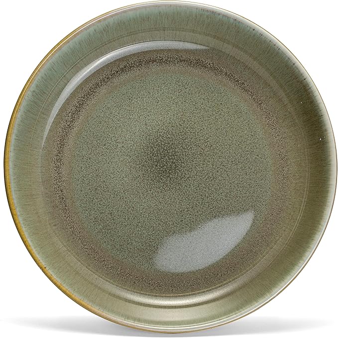 Sango Resona Moss Green Stoneware Bowls (Set of 4) – Durable Stoneware with Reactive Glaze Finish, Microwave & Dishwasher Safe, Perfect for Everyday Dining & Entertainment