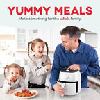 DASH Tasti-Crisp™ Electric Air Fryer Oven, 2.6 Qt., White – Compact Air Fryer for Healthier Food in Minutes, Ideal for Small Spaces - Auto Shut Off, Analog, 1000-Watt