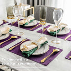 Home Brilliant Cloth Placemats Set of 8 Heat Resistant Dining Table Place Mats for Kitchen Table, 13 x 19 inches, Purple