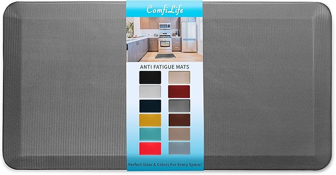 ComfiLife Anti Fatigue Floor Mat – 3/4 Inch Thick Kitchen Mats for Floor, Standing Desk Mat, Kitchen Rug – Comfort at Home, Office – Durable – Stain Resistant – Non-Slip Bottom (20" x 39", Charcoal)