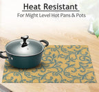 Ruvanti Placemats 100% Cotton 13x19 Inch, Dining Table Placemats Set of 6, Modern Place Mats for Dining Table Decor, Kitchen & Table Linens, Coffee Mat for Christmas Dinners - Vine Spirals