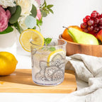 bzyoo BPA-Free Designed Dishwasher Safe 14 oz Plastic Tumbler Set which is Durable and Stackable Great For Parties, Anniversaries (6 PCS, Mandala Black)