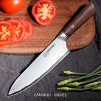 Chef Knife 8 inch Sharp Kitchen Knife, Japanese High Carbon Stainless Steel Cutting Chefs Knife Professional for Meat Vegetable with Bubinga Wood Handle
