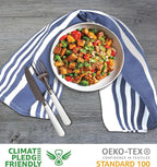 Urban Villa Kitchen Towels 100% Cotton Pack of 6, Highly Absorbent Quick Drying Super Soft Premium Dish Towels for Kitchen with Hanging Loop Hand & Tea Towels - 20x30 Inch, (Blue & White, Striped)